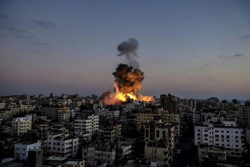 fire over Gaza