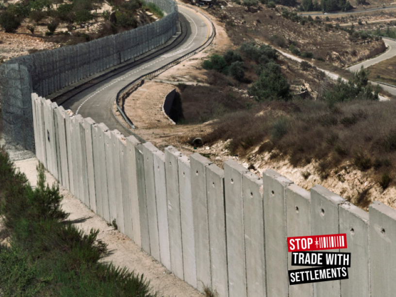 Large concrete separation wall with road