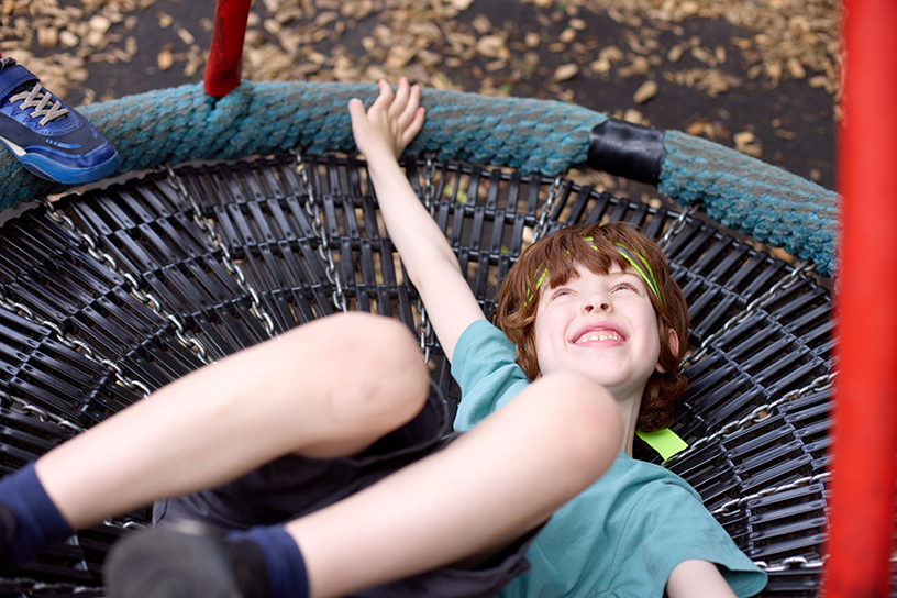 child on a swing